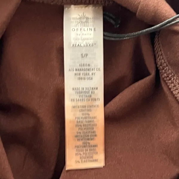 941 | NWT Aerie‎ OFFLINE Real Luxe Faux Leather Hi-Rise Leggings Brown Womens S - Image 7