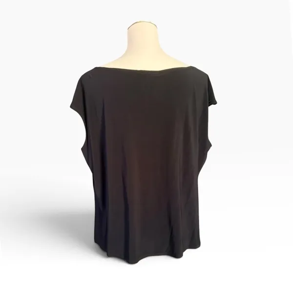 Vintage Y2K Dressbarn Collection Size 18 Black Silver Beaded Party Top USA - Image 3