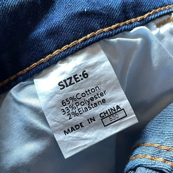 SIDEFEEL Women’s Size 6 High Rise Wide Leg Jeans Dark Wash Raw Frayed Hem - Image 5