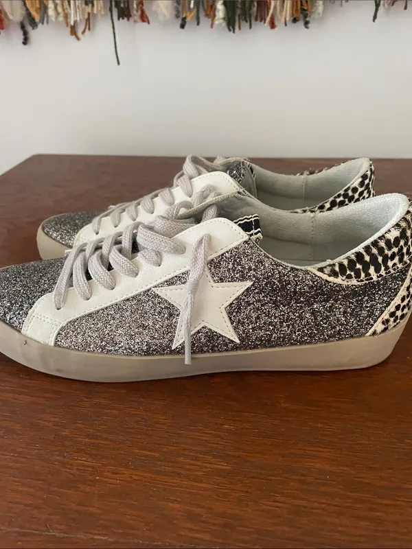 Glitter sneakers women’s size 6 Silver - Image 2