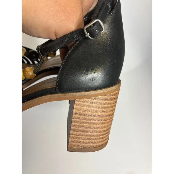 Lucky Brand Sylvesna Sandals Womens 6M‎ Black Excellent Beaded Boho Block Heel - Image 5