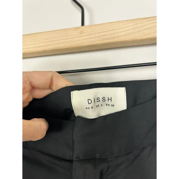Dissh Rue Black Satin High Waist Wide Trouser Pant 4 - Image 5
