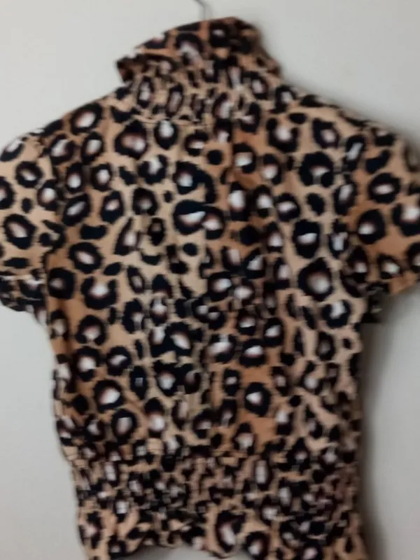 Cato S Mob Wife Black Gold Frilled Leopard Bolero Shrug Top - Image 3