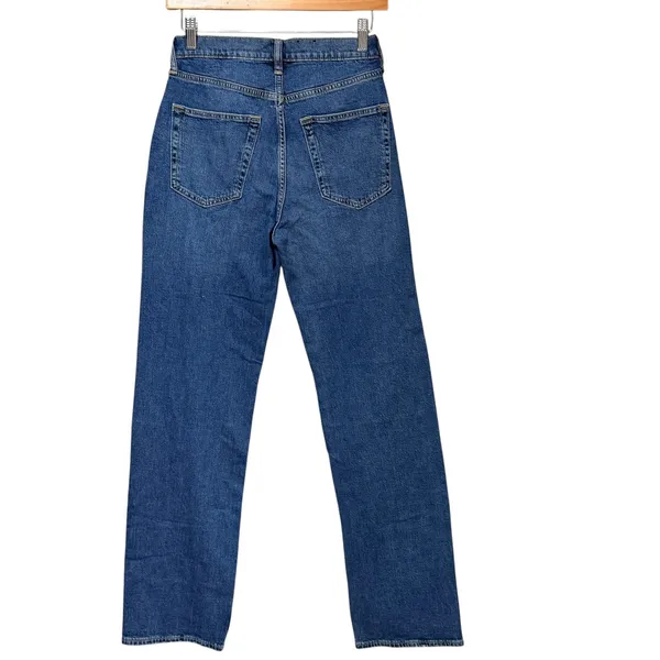 Gap 90s Loose High Rise Jeans Womens 25 0R Medium Wash Blue Straight Leg Denim - Image 2