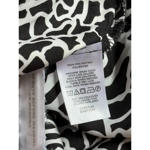 NWOT‎ Womens Loft black white leopard print satin button up shorts pajamas MP SP - Image 10