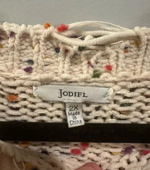 JODIFL Distressed Knit Colorful Sweater - Image 4