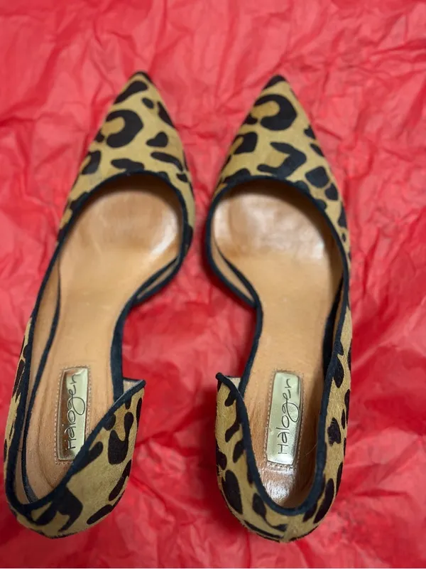 Halogen Leopard-Print Pointed-Toe Pumps - Tan & Black - Image 5
