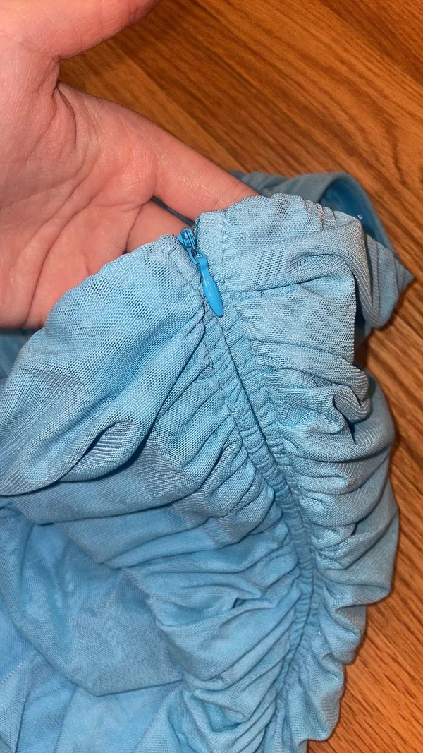 Revolve More to come blue strapless mini dress - Image 4