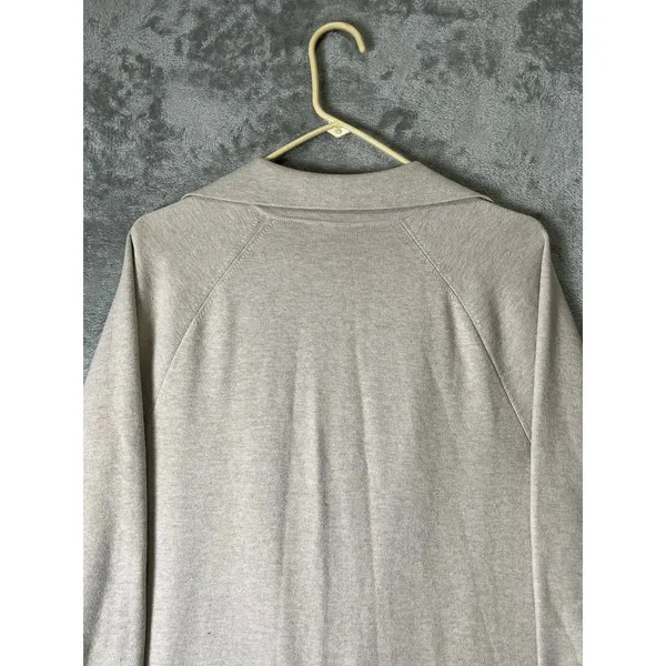 Ann Taylor Long Duster Jacket Small Cotton Blend Neutral Minimalist Lightweight - Image 4