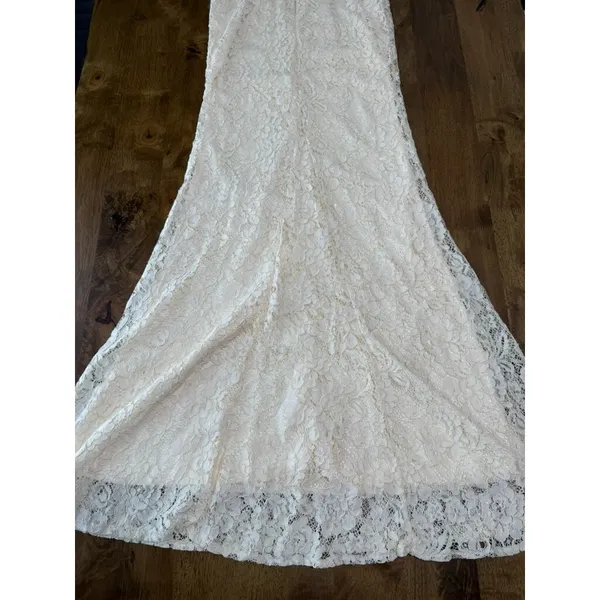 NWT‎ Lulus Bridal Zenith ivory cream Lace Halter Neck Formal Maxi Dress size S - Image 13