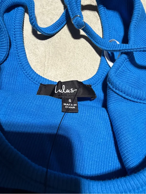 Lulus loveable cutie Blue sleeveless Tiered Midi Dress small NWT - Image 10