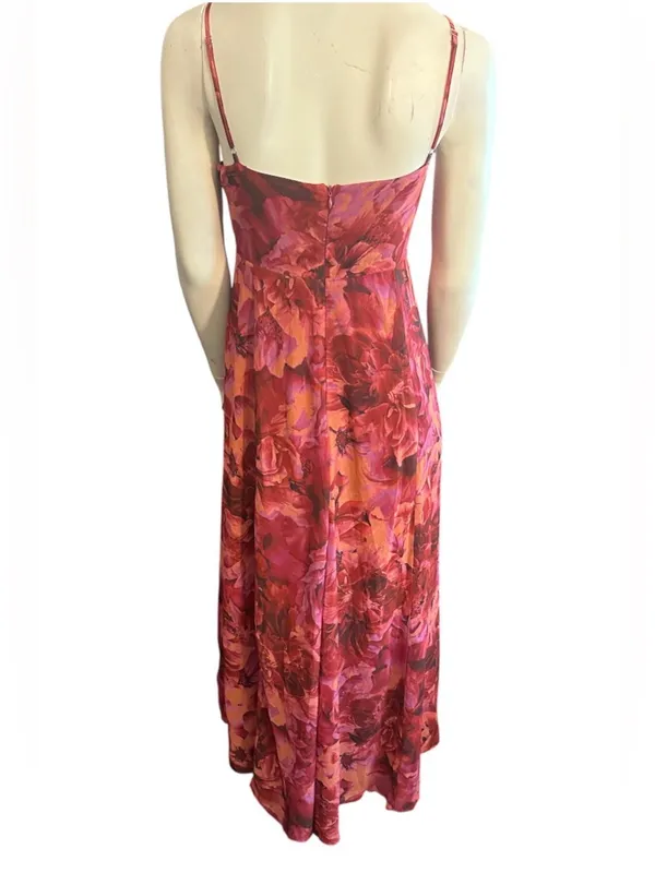 Lulus Beautiful Soul Floral Print Twist-Front Maxi Dress Burgundy XL NWT - Image 8