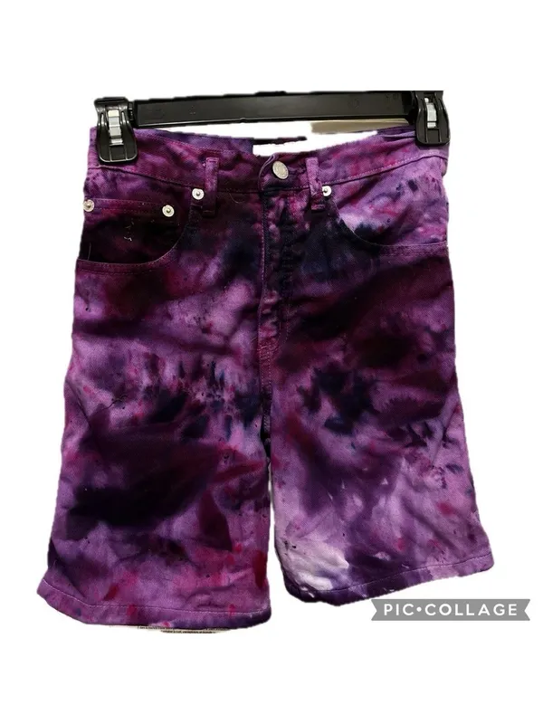 90s • Vintage Guess Jean shorts • custom tie dyed • psychedelic • festival party - Image 3