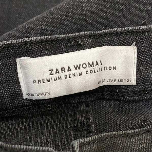 Woman Premium Denim Collection Black Raw Hem Straight Leg Cropped Jeans 6 - Image 8