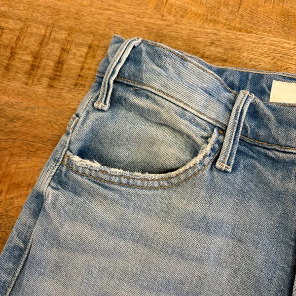 Mother Superior The Hustler Roller Sneak Jeans 26 I Confess Wide Leg Light Wash - Image 13