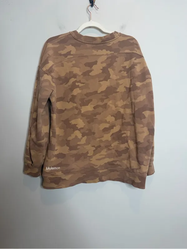 Lululemon Perfectly Oversized Crew Size 8 Heritage 365 Camo Beige Sweatshirt - Image 4