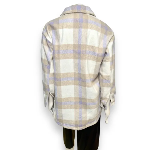 BTFBM Long Sleeve Button Down Plaid Flannel Shaket Size Medium Multiple - Image 7