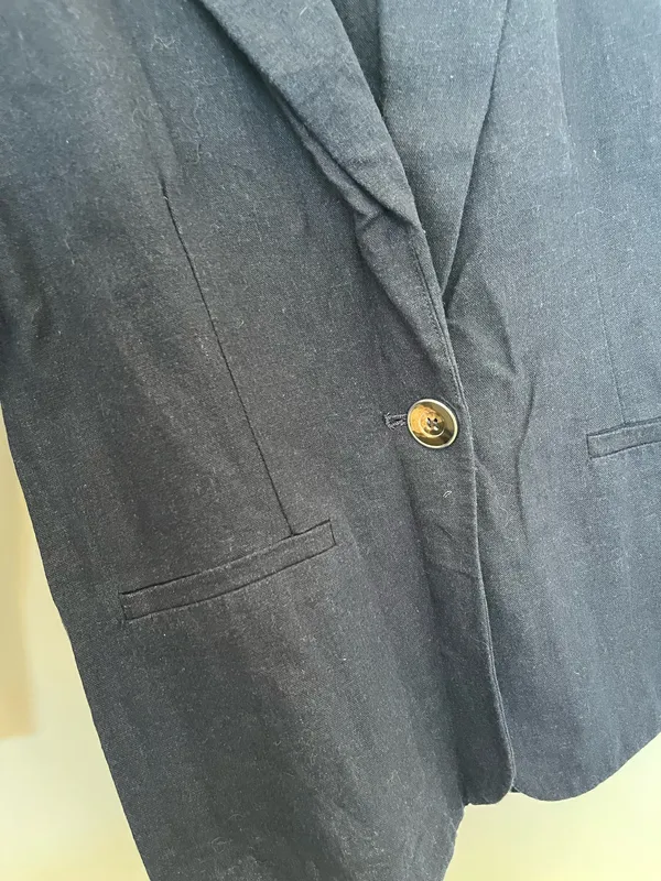 Sag Harbor Navy Three Quarter Sleeve Blazer  - Image 3
