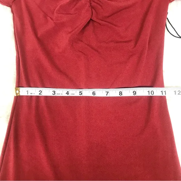 ASTR Brick Red Cutout Long Sleeve Midi Dress Size‎ XS Cockail Party Fall Winter - Image 11