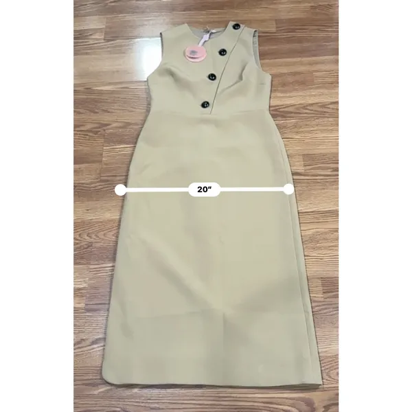 ALEXIS Lena Camel Midi Dress Women’s Large Retro Classic Neutral Chic - Image 5