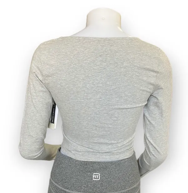 BP Grey Long Sleeved Crop Top - Image 4