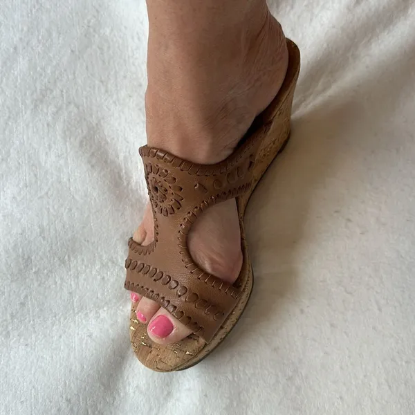 Jack Rogers Cork Wedge Leather Sandals size 8 - Image 7