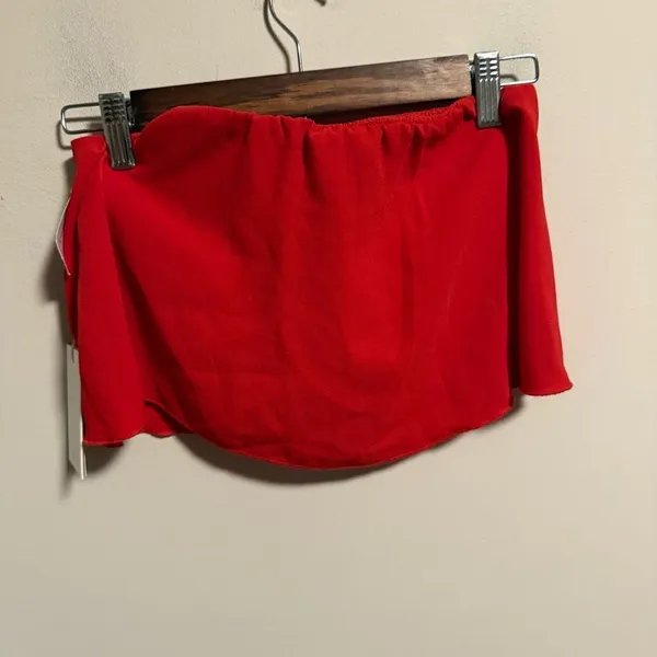 NWT Aritzia Wilfred Bonaventure Red Bouncy Tube Strapless Crop Top- Size Small - Image 3