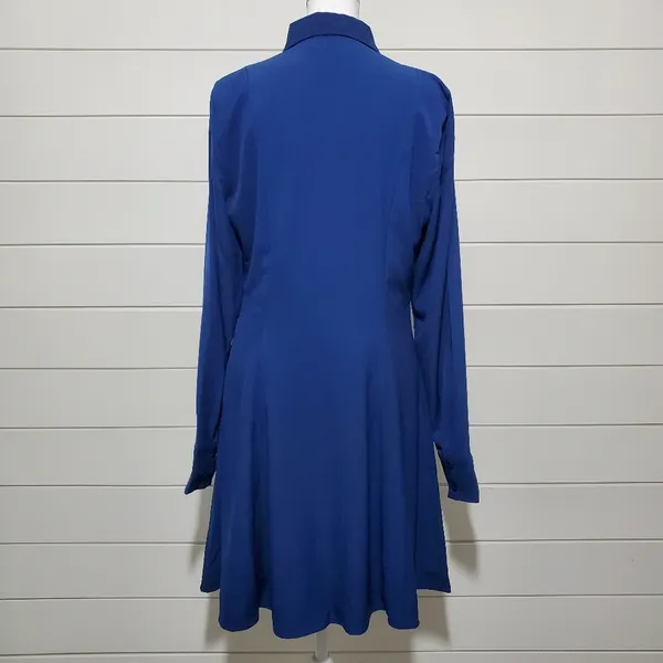 Abercrombie & Fitch PLEATED FLIRTY MATTE SHIRTDRESS - Shirt dress‎ blue Size MT - Image 2