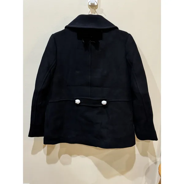Kate Spade Out West Scallop Double-Breast Peacoat Black Size Small - Image 4