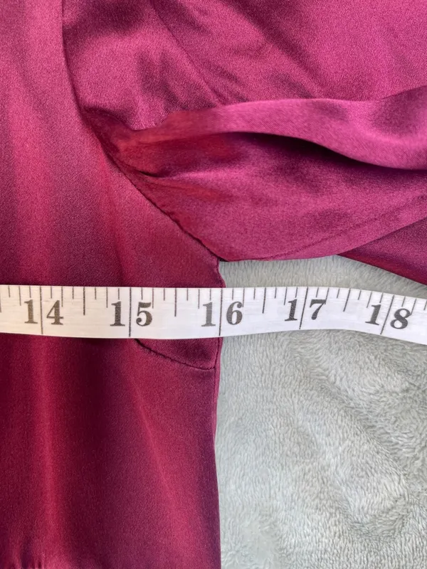 Aritzia Sunday Best 100% silk Square-Neck Babydoll Dress Burgundy wedding guess - Image 7