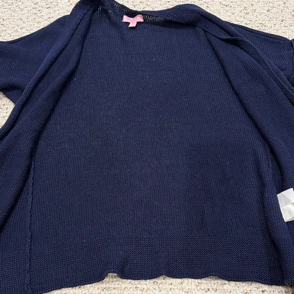 Lilly Pulitzer Navy Harbour Kimono Cardigan Dolman Open Front Wrap XS C26-015 - Image 5