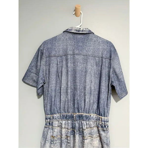 NWT Oddi Acid Washed Chambray Denim Jumpsuits Size Medium Casual - Image 13