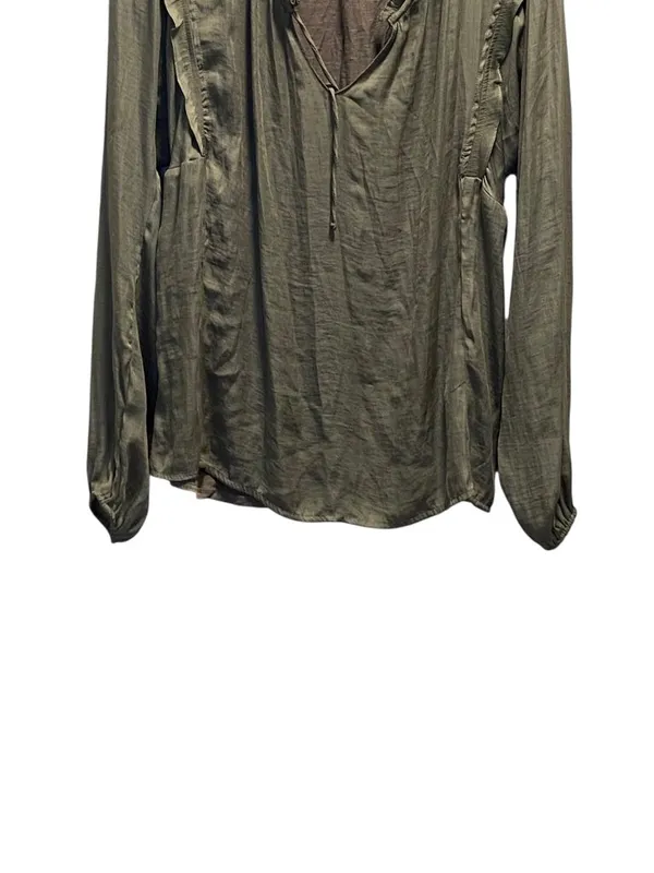 Dolan Anthropologie Prairie Blouse Olive Green Size M Boho Cottagecore Spring - Image 7