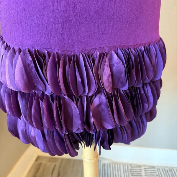 Silvian Heach Purple Knit Mini Dress Tiered Ruffle Hem Medium - Image 2