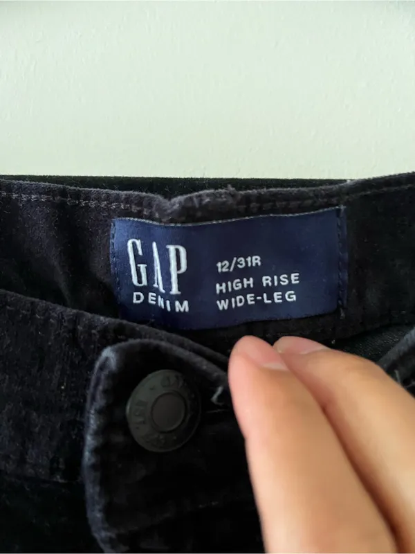 Gap Womens Black Corduroy High Rise Wide Leg Pants 12 31 Capsule Minimalist - Image 3