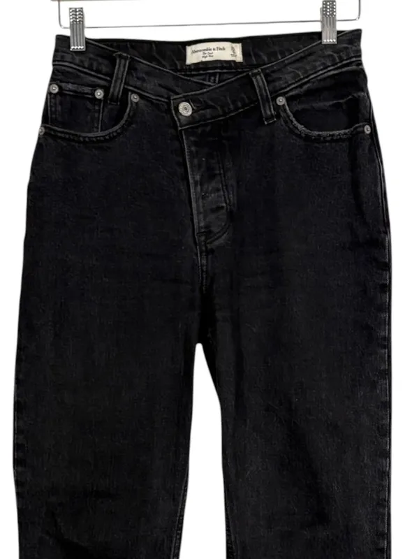 Abercrombie Fitch Dad High Rise Jeans Crossover V Waist Size 25 - Image 5
