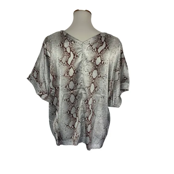 Entro Top Large Button Down Short Sleeve Boho Casual Festival - Image 3