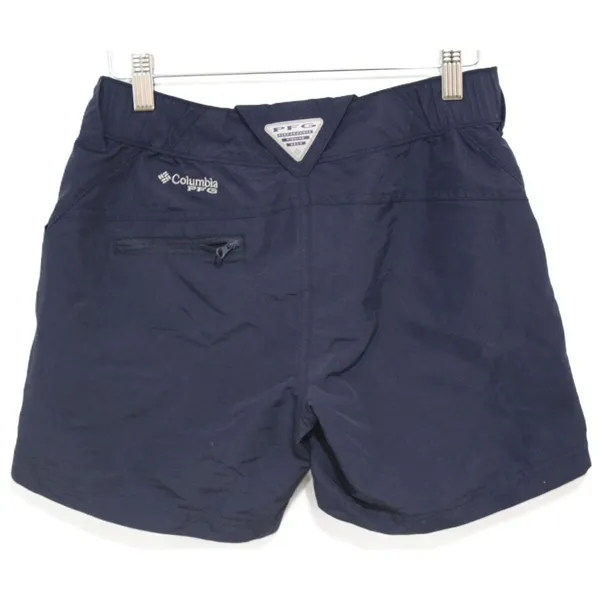Womens Columbia PFG Dark Blue Nylon Flat Front Chino Athletic Shorts Size XS - Image 2
