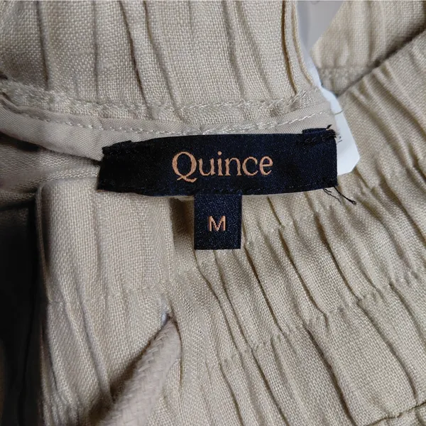 Quince Women 100% European Linen Pants Size Medium Flax Wide Leg Vacation Travel - Image 7