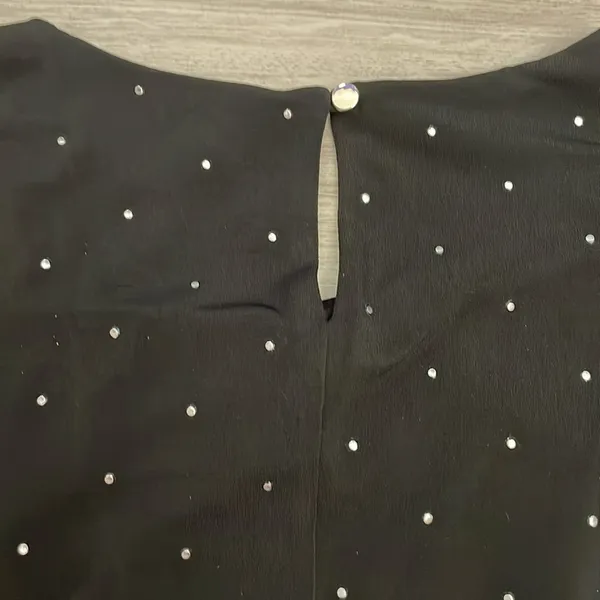 Calvin Klein Black Silver Studded Sleeveless Keyhole Back Tank Top Size Small - Image 10