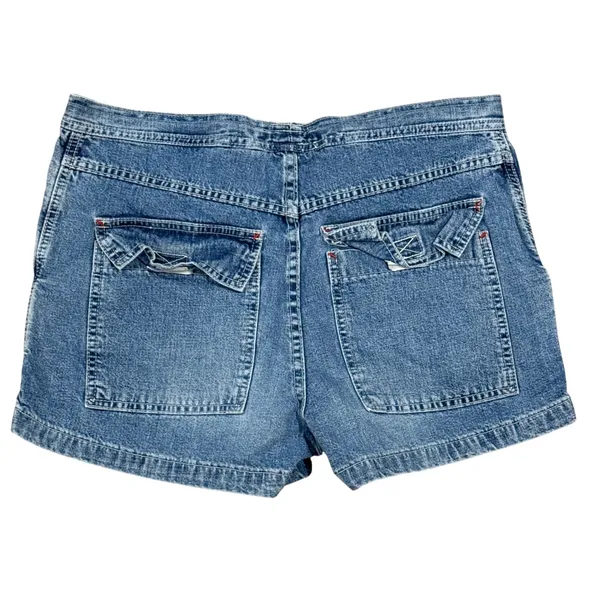 VTG Y2K Abercrombie & Fitch Womens Medium Blue Denim Drawstring Shorts Style M - Image 2