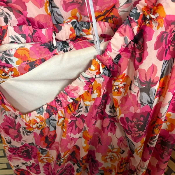 Julia Jordan Pink Floral Cutout Back Midi Dress Size 14‎ - Image 8
