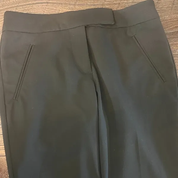 Trina Turk Straight Leg Flat Front Black Dress Pants Size 0 Nwt - Image 6