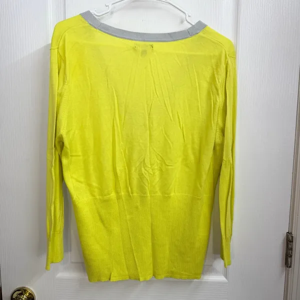 Apt. 9 yellow green 3/4 sleeve soft knit v-neck button down‎ cardigan sweater XL - Image 6