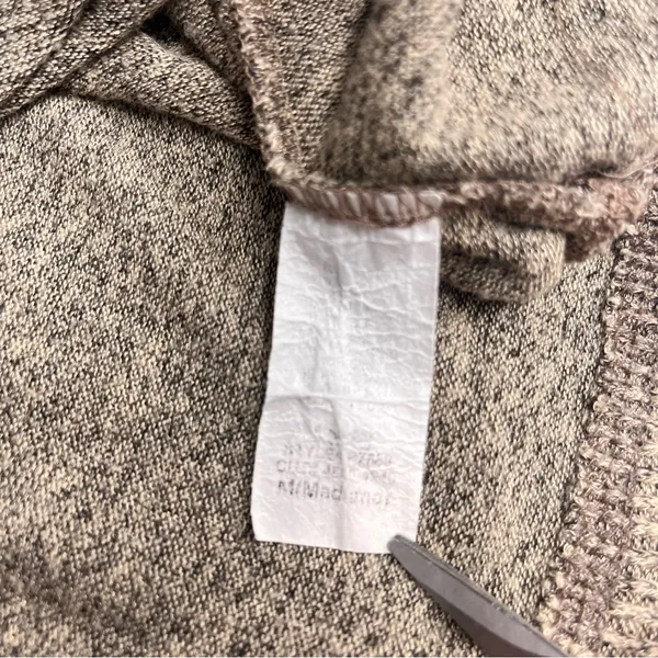 JODIFL sweater oversized heathered tan crew‎ neck sweater side slit ribbed M L - Image 9