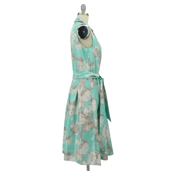 NWT JH Collectibles Floral Belted Faux Wrap Collared Sleeveless Midi Dress 12 - Image 5
