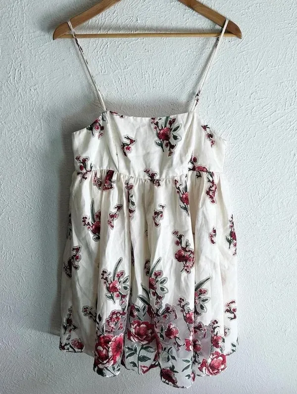 Storia Floral Babydoll Strapless Dress Sz Medium Romantic Coquette - Image 2