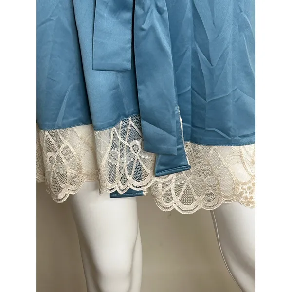 Flora Nikrooz‎ Gabby Lace Trim Satin Chermeuse Wrap Robe Women XS NWT - Image 6