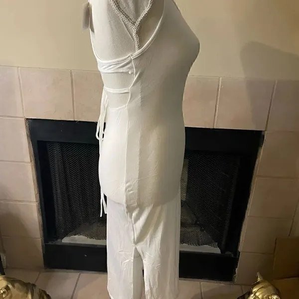 White cut out back summer dress in White sizes: SML - Image 3