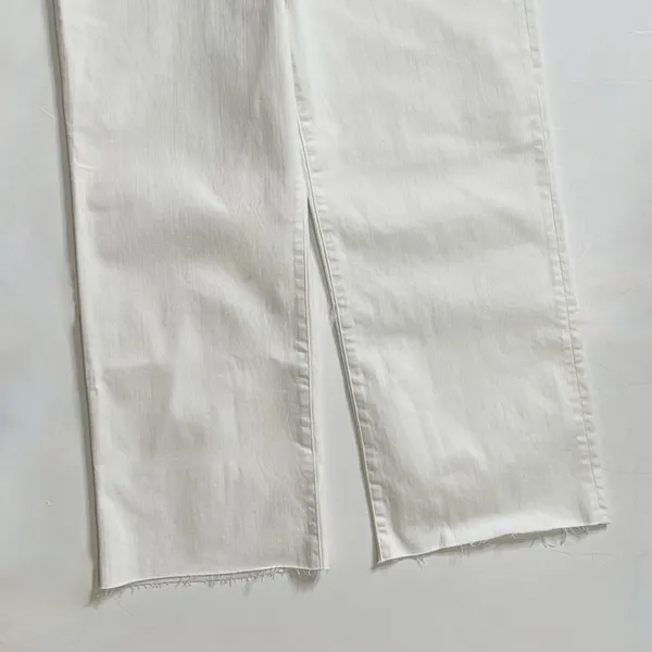 NWT!! J. CREW '96 Slim Wide Jeans Retro Raw Hems Solid White Preppy Frayed 33 - Image 5